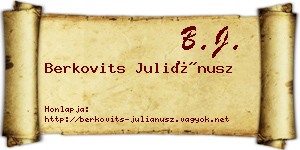Berkovits Juliánusz névjegykártya